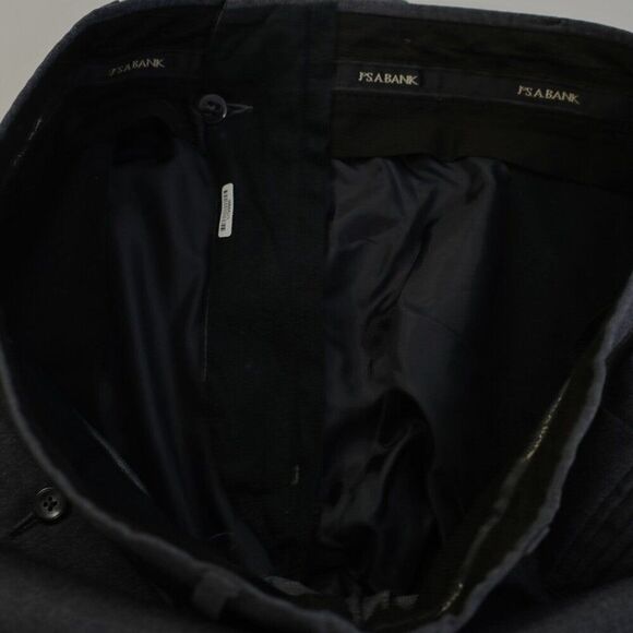 Jos A Bank Signature Wool Gray Dress Pants 34/36 Mid Rise Flat Front Lined Parti - Picture 4 of 7